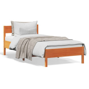 vidaXL Bedframe zonder matras massief grenenhout wasbruin 100x200 cm