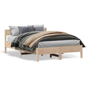 vidaXL Bedframe zonder matras massief grenenhout 135x190 cm