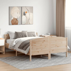 vidaXL Bedframe zonder matras massief grenenhout 135x190 cm