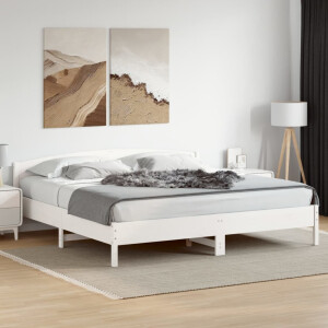 vidaXL Bedframe zonder matras massief grenenhout wit 200x200 cm