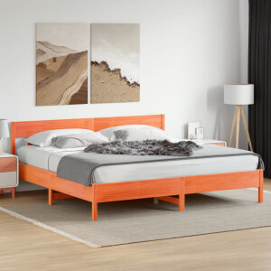 vidaXL Bedframe zonder matras massief grenenhout wasbruin 200x200 cm