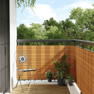 vidaXL Balkonscherm 300x90 cm poly rattan lichtbruin