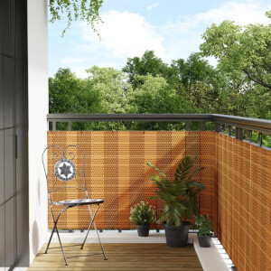 vidaXL Balkonscherm 1000x100 cm poly rattan lichtbruin
