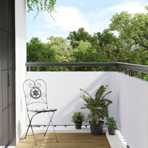 vidaXL Balkonscherm 300x90 cm poly rattan wit