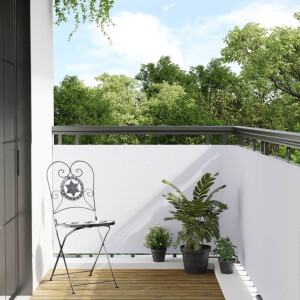 vidaXL Balkonscherm 1000x80 cm poly rattan wit