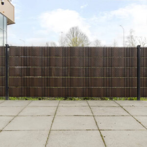 vidaXL Balkonschermen 10 st 255x19 cm poly rattan bruin en zwart