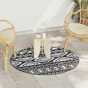 vidaXL Buitenkleed ARAKIL Ø120 cm polypropeen zwart