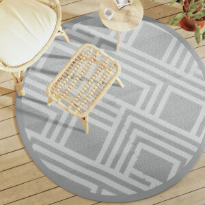 vidaXL Buitenkleed ARAKIL Ø160 cm polypropeen grijs