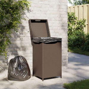 vidaXL Afvalbak 40x40x80 cm poly rattan bruin