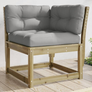 vidaXL Tuinhoekbank met kussens 73x73x78 cm geïmpregneerd grenenhout