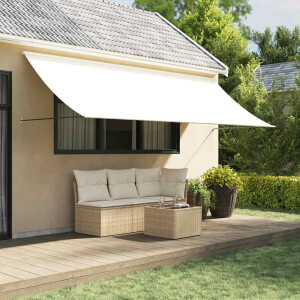 vidaXL Luifel uittrekbaar 350x150 cm stof en staal crèmekleurig