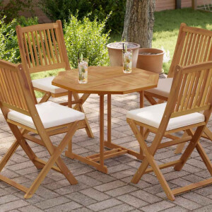 vidaXL Tafelblad achthoekig 80x80x2,5 cm massief teakhout