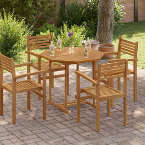 vidaXL Tafelblad achthoekig 90x90x2,5 cm massief teakhout