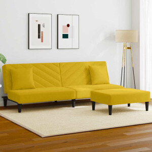 vidaXL 2-delige Loungeset met kussens fluweel geel