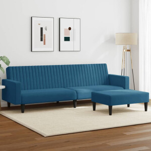 vidaXL 2-delige Loungeset fluweel blauw