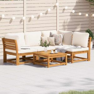 vidaXL 5-delige Loungeset met kussens massief acaciahout