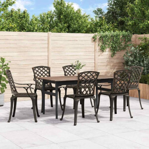 vidaXL Tuinstoelen 6 st gietaluminium bronskleurig