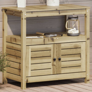 vidaXL Oppottafel met schappen 82,5x45x81 cm geïmpregneerd hout