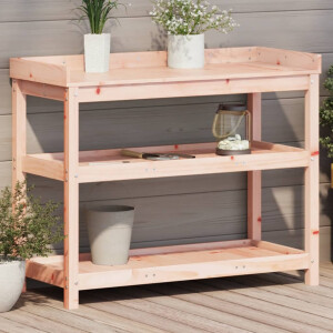 vidaXL Oppottafel met schappen 108x45x86,5 cm massief douglashout