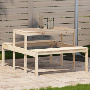vidaXL Picknicktafel 110x134x75 cm massief grenenhout