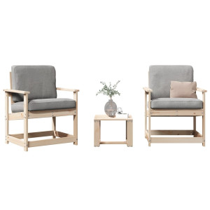 vidaXL 3-delige Loungeset massief grenenhout