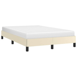 vidaXL Bedframe zonder matras 120x190 cm kunstleer crème