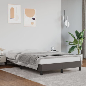 vidaXL Bedframe zonder matras 120x190 cm kunstleer grijs