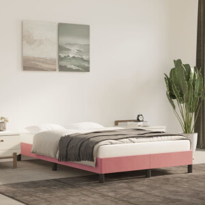 vidaXL Bedframe zonder matras 120x190 cm fluweel roze