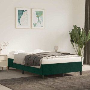 vidaXL Bedframe zonder matras 120x190 cm fluweel donkergroen