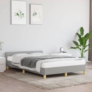 vidaXL Bedframe zonder matras 120x190 cm stof lichtgrijs