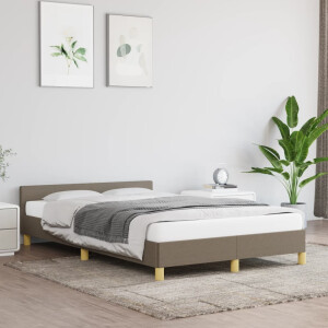 vidaXL Bedframe zonder matras 120x190 cm stof taupe