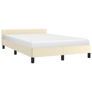 vidaXL Bedframe zonder matras 120x190 cm kunstleer crème