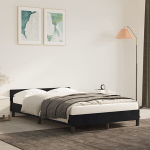 vidaXL Bedframe zonder matras 120x190 cm fluweel zwart