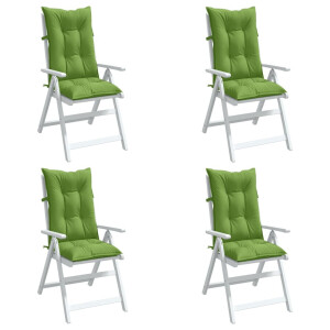 vidaXL Stoelkussens 4 st hoge rug 120x50x7 cm stof gemêleerd groen