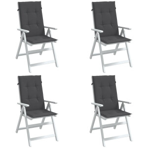 vidaXL Stoelkussens 4 st hoge rug 120x50x4 cm stof gemêleerd antraciet