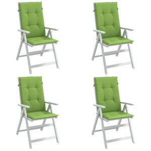 vidaXL Stoelkussens 4 st hoge rug 120x50x4 cm stof gemêleerd groen