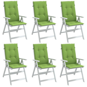 vidaXL Stoelkussens 6 st hoge rug 120x50x4 cm stof gemêleerd groen