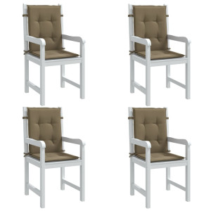 vidaXL Stoelkussens 4 st lage rug 100x50x4 cm stof gemêleerd taupe