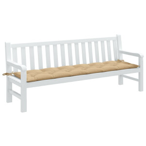 vidaXL Tuinbankkussen 200x50x7 cm stof gemêleerd beige