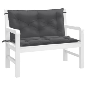 vidaXL Tuinbankkussens 2 st 100x50x7 cm stof gemêleerd antracietkleur