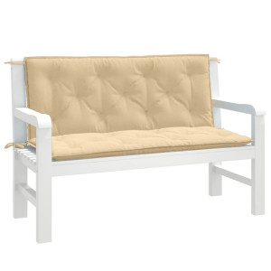 vidaXL Tuinbankkussens 2 st 120x50x7 cm stof gemêleerd beige