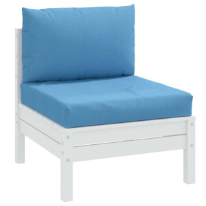 vidaXL Palletkussens 2 st stof gemêleerd blauw