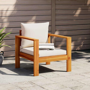 vidaXL Tuinstoel met kussens massief acaciahout