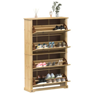 vidaXL Schoenenkast Corona 99x32x163,5 cm massief grenenhout