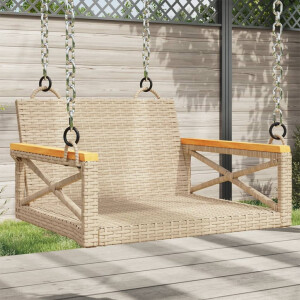 vidaXL Schommelbank 63x62x40 cm poly rattan beige