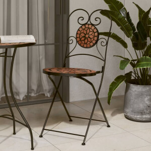 vidaXL Bistrostoelen 2 st inklapbaar keramiek terracottakleurig