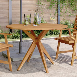 vidaXL Tuintafel rond Ø110x75 cm massief acaciahout