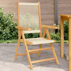 vidaXL Tuinstoelen 2 st massief acaciahout en polypropeen beige