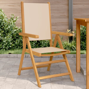 vidaXL Tuinstoelen 2 st massief acaciahout en stof beige