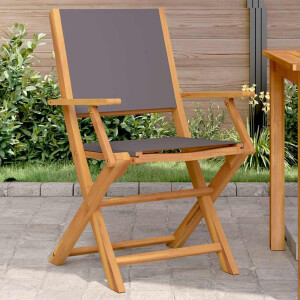 vidaXL Tuinstoelen 2 st inklapbaar acaciahout en stof antracietkleurig